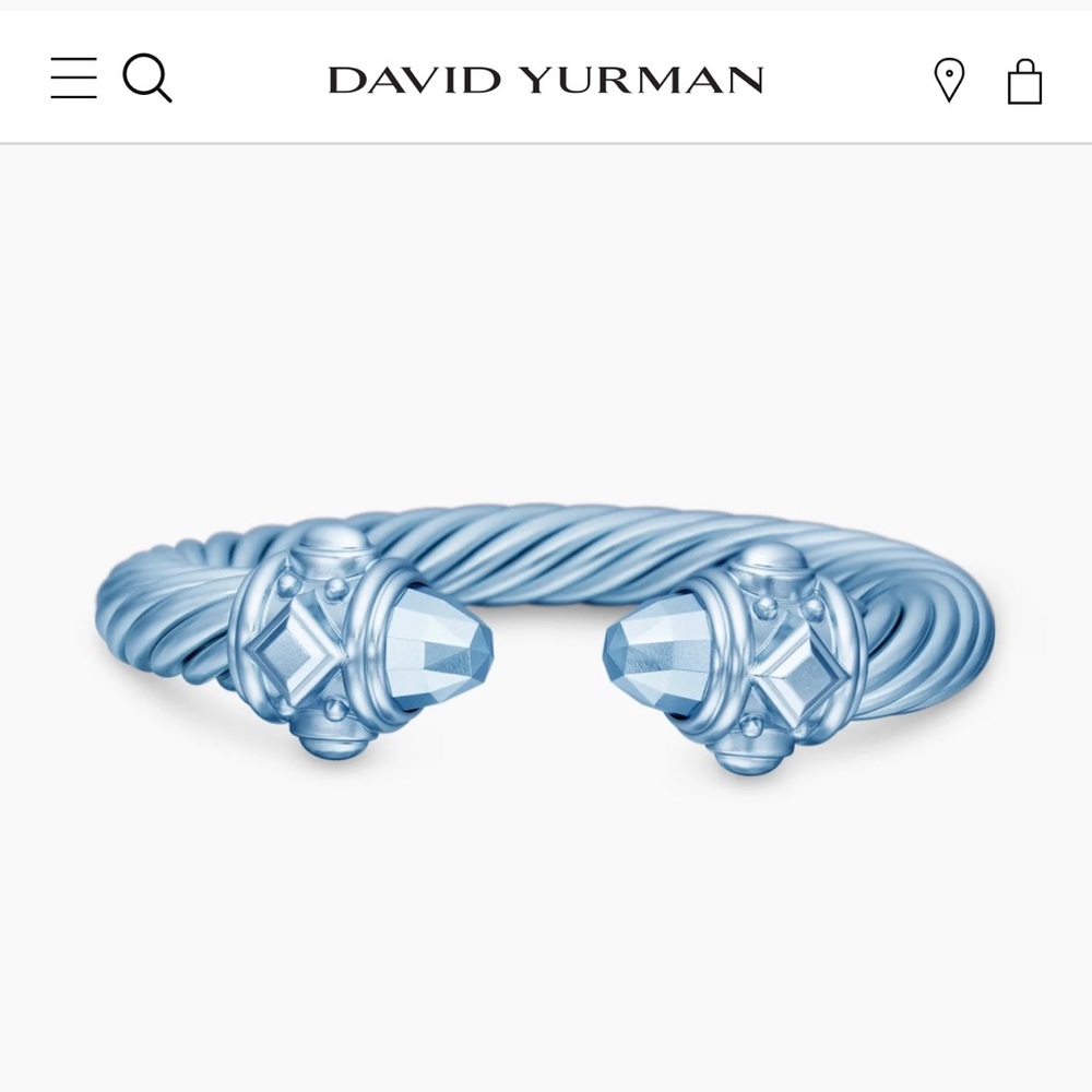 David Yurman Limited Edition Light Blue Aluminum Renaissance Bracelet 10mm 6.5”